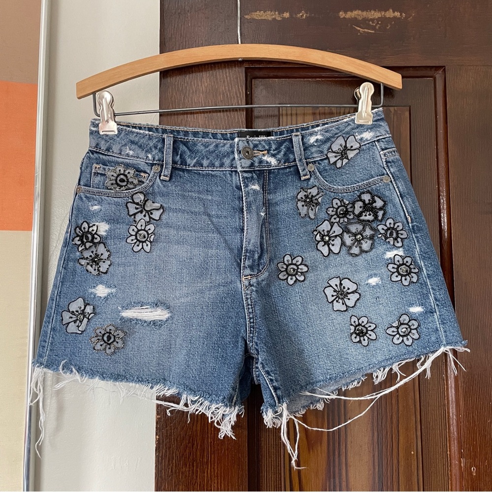Rosie HW x Paige Denim Embellished Shorts Rare Signed Size 25